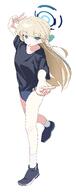 alternate_outfit artist:fuyubone blonde_hair bloomers blue_eyes character:toki_(blue_archive) double_v hair_bow hair_braid in-series_category:cleaning_&_clearing in-series_category:millenium_science_school in-series_category:super_phenomenon_task_force long_hair series:blue_archive sports_wear v // 2786x7035 // 824KB