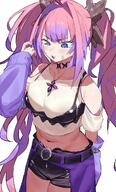 artist:uzuradobin blue_eyes character:kikirara_vivi in-series_category:dev_is in-series_category:flow_glow in-series_category:hololive_japan pink_hair purple_hair series:hololive twin_tails two-tone_hair // 1087x1800 // 281KB