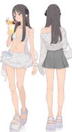artist:amamitsuki blue_eyes brown_hair hair_accessories long_hair series:original swimsuit // 1090x2000 // 871KB