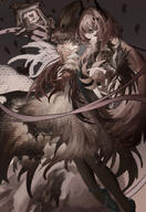 animal_ears artist:thiccborb blue_eyes brown_hair character:amiya_(arknights) character:theresa_(arknights) demon_horns dress horns in-series_category:babel in-series_category:cautus in-series_category:kazdel in-series_category:rhodes_island in-series_category:rim_billiton in-series_category:sarkaz long_hair pink_eyes pink_hair rabbit_ears rabbit_girl series:arknights // 2400x3500 // 7.4MB