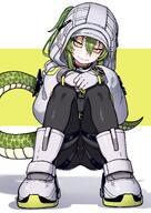 artist:karasu_chan character:fluorite green_eyes green_hair in-series_category:savra ponytail series:arknights series:arknights:_endfield snake_tail // 2900x4096 // 1.0MB
