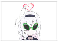 artist:namakurage character:plana_(blue_archive) hair_bow hair_braid hair_covering_eye halo in-series_category:general_student_council in-series_category:schale in-series_category:shittim_chest long_hair series:blue_archive sunglasses white_hair // 2894x2094 // 587KB