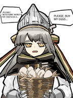 artist:thiccborb bird_girl character:fartooth_(arknights) egg english_text grey_hair in-series_category:kazimierz in-series_category:liberi long_hair series:arknights yellow_eyes // 1200x1600 // 1.1MB