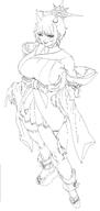 artist:indinu beauty_mark character:niya_(blue_archive) demon_horns flushed_face halo horns in-series_category:allied_hyakkiyako_academy in-series_category:yin-yang_club monochrome series:blue_archive short_hair side_boob // 1052x2222 // 185KB