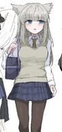 alternate_outfit artist:bone_hiko bird_girl blonde_hair blue_eyes character:perlica flushed_face head_wings in-series_category:liberi long_hair meta:cropped series:arknights series:arknights:_endfield sweater // 619x1305 // 119KB