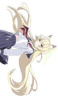animal_ears artist:kamitosayu blonde_hair character:kurumi_(blue_archive) fox_ears fox_girl green_eyes halo in-series_category:fox_squad in-series_category:SRT_special_academy series:blue_archive // 1246x2048 // 184KB