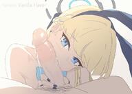 artist:vanilla_flavor blonde_hair blue_eyes bunny_suit character:toki_(blue_archive) character:toki_(bunny)_(blue_archive) fellatio flushed_face hair_bow hair_braid in-series_category:cleaning_&_clearing in-series_category:millenium_science_school in-series_category:super_phenomenon_task_force leotard long_hair meta:animated pov rabbit_ears series:blue_archive // 1000x711 // 14MB