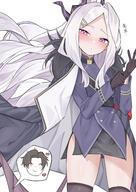 artist:ahti body_wings character:doodle_sensei_(blue_archive) character:hina_(blue_archive) character:sensei_(blue_archive) demon_horns demon_wings flushed_face hair_accessories halo horns in-series_category:gehenna_academy in-series_category:prefect_team japanese_text long_hair mechanical_halo purple_eyes series:blue_archive white_hair // 2480x3508 // 5.9MB