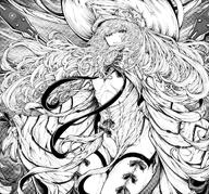 artist:lightning_ace character:malkuth_(blue_archive) in-series_category:decagrammaton long_hair monochrome series:blue_archive white_skin // 1200x1116 // 527KB