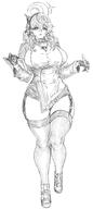 artist:indinu character:ako_(blue_archive) halo in-series_category:gehenna_academy in-series_category:prefect_team monochrome series:blue_archive short_hair side_ponytail // 1072x2394 // 191KB