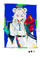 animal_ears artist:ayatsuji_saurus bear_ears bear_girl blue_eyes character:rosa_(arknights) heterochromia in-series_category:ursus_(nation-state) in-series_category:ursus_(race) in-series_category:ursus_student_self-governing_group long_hair red_eyes series:arknights white_hair // 1414x2000 // 575KB