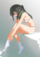 artist:cohi beauty_mark brown_hair character:azki character:azki_(4th_costume) in-series_category:generation_0 in-series_category:hololive_japan pink_hair ponytail purple_eyes series:hololive swimsuit two-tone_hair // 752x1062 // 605KB