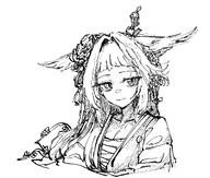 animal_ears artist:grape character:ookami_mio hair_accessories in-series_category:gamers in-series_category:hololive_japan kimono long_hair monochrome sarashi series:hololive wolf_ears wolf_girl // 1868x1588 // 462KB