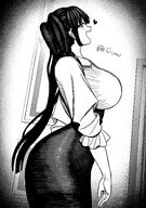 alternate_outfit artist:matsumoto_yousuke character:wakaba_saori flushed_face monochrome series:monochrome_days twin_tails // 1057x1505 // 949KB