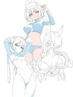 alternate_outfit anger_vein animal_ears artist:rehu bucket_hat character:kanna_(blue_archive) character:kisaki_(blue_archive) character:saki_(blue_archive) character:saki_(swimsuit)_(blue_archive) dog_ears dog_girl grabbing_another's_breast halo in-series_category:genryumon in-series_category:public_peace_bureau in-series_category:rabbit_squad in-series_category:shanhaijing_secondary_school in-series_category:SRT_special_academy in-series_category:valkyrie_police_school meta:work-in-progress rash_guard series:blue_archive sharp_teeth swimsuit // 3000x4000 // 659KB