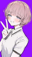 artist:kasasagi blue_eyes casual_clothes character:arimura_mao_(gakuen_idolmaster) flushed_face pink_hair series:gakuen_idolmaster series:idolmaster short_hair v // 1728x3072 // 2.5MB