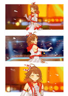 artist:hame_dragon brown_eyes brown_hair character:hanami_ume_(gakuen_idolmaster) comic hair_bow idol_outfit series:gakuen_idolmaster series:idolmaster short_hair // 1050x1483 // 228KB