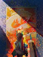 artist:nikov black_hair character:dusk_(arknights) dragon_horns horns in-series_category:feranmut in-series_category:sui_siblings in-series_category:yan long_hair pointed_ears series:arknights // 3000x4000 // 1.1MB