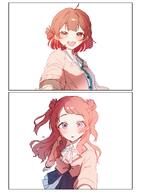 artist:ssdrinkismine blue_eyes brown_eyes brown_hair character:hanami_saki_(gakuen_idolmaster) character:hanami_ume_(gakuen_idolmaster) comic hair_bun long_hair pov red_hair series:gakuen_idolmaster series:idolmaster short_hair sweater tears twin_tails // 1510x2056 // 2.6MB