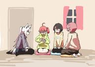 alternate_outfit animal_ears artist:takesan bird_girl black_hair character:oozora_subaru character:sakura_miko character:shirakami_fubuki character:takane_lui fox_ears fox_girl head_wings in-series_category:gamers in-series_category:generation_0 in-series_category:generation_1 in-series_category:generation_2 in-series_category:hololive_japan in-series_category:holox pink_hair ponytail series:hololive short_hair sweater white_hair // 3035x2150 // 478KB