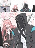 artist:amezaki_vanilla body_wings character:doctor_(arknights) character:lemuen_(arknights) comic halo in-series_category:laterano in-series_category:sankta japanese_text pink_eyes pink_hair series:arknights // 2971x4096 // 1.3MB