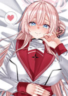 artist:rynn blue_eyes character:mimori_(blue_archive) flushed_face hair_accessories hair_braid hair_bun halo in-series_category:allied_hyakkiyako_academy in-series_category:inner_discipline_club long_hair pink_hair pov series:blue_archive // 2480x3508 // 3.5MB