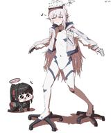 artist:kai_xin beauty_mark black_hair bodysuit character:himari_(battle)_(blue_archive) character:himari_(blue_archive) character:rio_(battle)_(blue_archive) character:rio_(blue_archive) chibi elf flushed_face halo in-series_category:millenium_science_school in-series_category:seminar in-series_category:super_phenomenon_task_force long_hair mechanical_halo pointed_ears ponytail purple_eyes series:blue_archive white_hair // 2894x3482 // 523KB