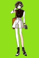 artist:yasu_urayaka brown_hair casual_clothes green_eyes headphones series:original short_hair // 1381x2048 // 141KB
