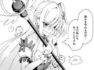 artist:momomatang beauty_mark bird_girl character:doodle_sensei_(blue_archive) character:sensei_(blue_archive) character:suzumi_(blue_archive) character:suzumi_(magical)_(blue_archive) dress halo head_wings in-series_category:trinity_general_school in-series_category:trinity_vigilante_crew japanese_text low-cut_dress magical_girl monochrome series:blue_archive // 2048x1511 // 356KB