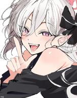 alternate_outfit artist:7h4ze character:mutsuki_(blue_archive) hair_accessories halo in-series_category:gehenna_academy in-series_category:problem_solver_68 long_hair pointed_ears purple_eyes series:blue_archive white_hair // 1862x2369 // 425KB