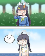 artist:CH black_hair character:miyu_(blue_archive) character:miyu_(swimsuit)_(blue_archive) comic halo in-series_category:rabbit_squad in-series_category:SRT_special_academy long_hair series:blue_archive swimsuit twin_braids // 800x1000 // 421KB
