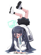 artist:kandori blue_hair character:aris_(blue_archive) hair_down_the_middle halo in-series_category:game_development_department in-series_category:millenium_science_school long_hair series:blue_archive side_ponytail // 1503x2000 // 333KB