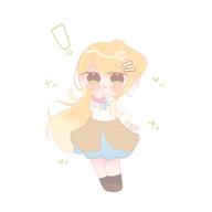 artist:ksn-yakisoba beauty_mark character:shiun_sumika_(gakuen_idolmaster) chibi green_eyes gyaru hair_accessories long_hair orange_hair ponytail series:gakuen_idolmaster series:idolmaster // 2000x2000 // 77KB