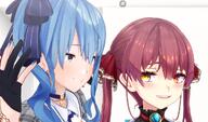 character:hoshimachi_suisei character:houshou_marine heterochromia in-series_category:generation_0 in-series_category:generation_3 in-series_category:hololive_japan meta:artist_request meta:source_request meta:tagme series:hololive // 1063x627 // 1.1MB