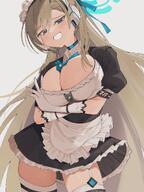 artist:abe-napori beauty_mark blonde_hair blue_eyes character:asuna_(blue_archive) halo in-series_category:cleaning_&_clearing in-series_category:millenium_science_school long_hair maid series:blue_archive // 1536x2048 // 404KB