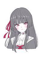 artist:giorgio beauty_mark black_hair character:chisa_(wuthering_waves) long_hair red_eyes series:wuthering_waves // 723x1024 // 80KB