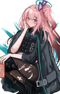 alternate_outfit artist:sunaneko body_wings character:ambriel_(arknights) halo in-series_category:laterano in-series_category:sankta long_hair pink_hair purple_eyes series:arknights side_ponytail // 2591x4075 // 3.5MB