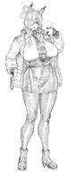 animal_ears artist:indinu character:kanna_(blue_archive) dog_ears dog_girl hair_covering_eye halo in-series_category:public_peace_bureau in-series_category:valkyrie_police_school long_hair monochrome series:blue_archive sharp_teeth // 771x1960 // 183KB