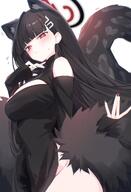 alternate_outfit animal_ears artist:8quuu black_hair character:rio_(blue_archive) halo in-series_category:millenium_science_school in-series_category:seminar long_hair mechanical_halo red_eyes series:blue_archive // 1395x2048 // 225KB