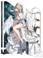 alternate_outfit artist:LEviathan0902 body_wings brown_eyes brown_hair character:nagisa_(blue_archive) dress eye_shadow feathered_wings hair_accessories hair_braid halo in-series_category:tea_party in-series_category:trinity_general_school long_hair series:blue_archive // 2951x4000 // 962KB