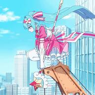 artist:channel blue_eyes blue_hair character:hatsune_miku magical_girl meta:animated series:vocaloid twin_tails // 720x720 // 4.6MB