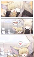 animal_ears artist:samip blonde_hair character:suzuran_(arknights) character:vulpisfoglia_(arknights) comic english_text fox_ears fox_girl fox_tail green_eyes in-series_category:higashi in-series_category:siracusa in-series_category:vulpo long_hair series:arknights short_hair tail yellow_eyes // 2425x4096 // 799KB