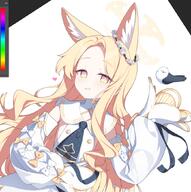 animal_ears artist:dongji character:seia_(blue_archive) fox_ears fox_girl halo in-series_category:tea_party in-series_category:trinity_general_school meta:cropped meta:work-in-progress series:blue_archive // 853x859 // 505KB