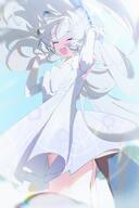 animal_ears artist:bmtol character:michiru_(blue_archive) character:michiru_(dress)_(blue_archive) grey_hair halo in-series_category:allied_hyakkiyako_academy in-series_category:ninjutsu_research_club long_hair series:blue_archive tanuki_ears tanuki_girl // 1366x2048 // 240KB