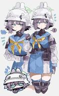 artist:uhay blue_eyes character:saki_(blue_archive) halo helmet in-series_category:rabbit_squad in-series_category:SRT_special_academy purple_hair series:blue_archive short_hair // 2513x4096 // 999KB