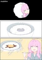 ahoge artist:threeboon character:kaya_(blue_archive) closed_eyes comic halo in-series_category:general_student_council long_hair pink_hair series:blue_archive // 1736x2456 // 799KB