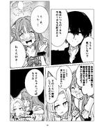 animal_ears artist:gogogorx character:mika_(blue_archive) character:seia_(blue_archive) character:sensei_(blue_archive) comic flushed_face fox_ears fox_girl hair_bun halo in-series_category:tea_party in-series_category:trinity_general_school japanese_text long_hair monochrome series:blue_archive // 2928x4096 // 1.3MB